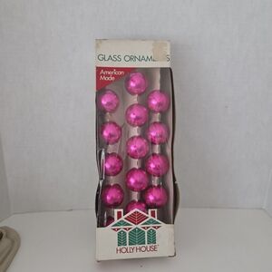 Vintage Holly House Pink Ornaments In Original Box